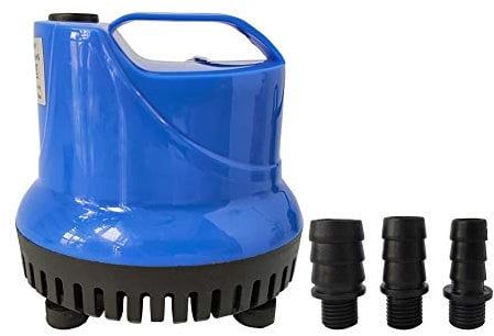 Homvik Bomba de Agua Sumergible 1200L/H 25W con 3 Boquillas Bomba de Agua para Fuente Acuario Estanque Pecera Ultra Silencioso Circulación de Agua Dulce y Marino 1.8m de Altura - Azul