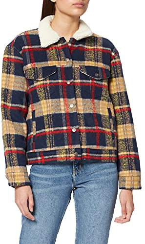 Levi's Wool Trucker Veste, Plaid en Laine, S Femme