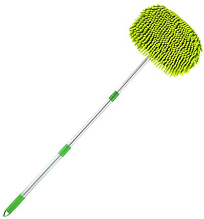 aniceday Autowaschmopp 2 In 1 Autowaschbürste Mit Teleskopstiel Chenille Mikrofaser Scheibenreiniger Auto Wasch Mop Mit Ersatzmop Für Fenster/Dusche/Auto