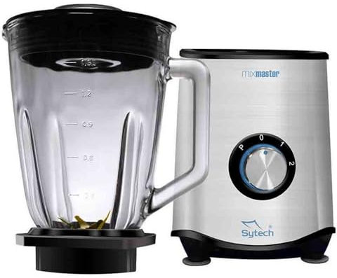 Sytech batidora de Vaso de Cristal, Cuchillas Tit. 1300w., 1.5l, INOX