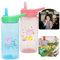 Peppa Pig & George Pig Kids Water Bottle 2 Pack – 420ml BPA-Free Reusable Leakproof Bottle with Flip Straw Lid – School & Nursery Water Bottles for Boys & Girls – Toddler Drink Bottle