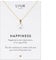 LUUK LIFESTYLE Necklace with Pearl pendant and HAPPINESS card, water resistant, filigree and discreet, fashion accessory for her, modern and trendy design, gift idea for women, fiancée, gold