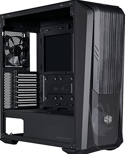 Cooler Master MasterBox 500 PC Case - Mid-Tower Chassis, FineMesh Front Intake & 120mm ARGB Fan, Removeable Top Panel & Tempered Glass Side Panel, Versatile Component Support, 120mm Rear Fan