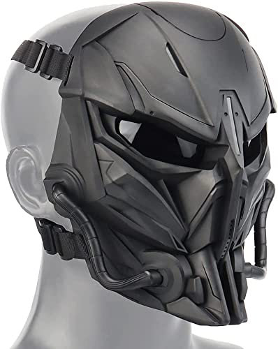 Airsoft-Maske Schädel Taktische Vollgesichtsmaske, Mit PC-Linse Anti-Aufprall-Dual-Modus-Tragedesign Verstellbarer Schultergurt
