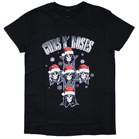 Guns N' Roses T Shirt Appetite for Christmas Band Logo Official Mens Black XL
