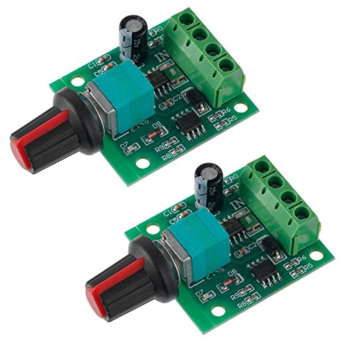 BOJACK Niederspannungs-DC-Motordrehzahlregler PWM 1.8v 3v 5v 6v 12v 2A 30W Einstellbarer Treiberschalter 1803BK 1803B (Packung mit 2 Stück)