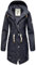 Navahoo Damen Übergangsjacke Regenmantel wasserdicht lang mit Kapuze Tropical Stormoo Navy Gr. XL