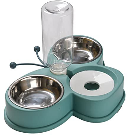 PATKAW Fontaine à Eau Automatique Gamelle pour Chat Mangeoire Automatique pour Chat Chargeur Automatique Gamelles pour Chien avec Support Bol d'eau Chiot Acier Inoxydable à Chat
