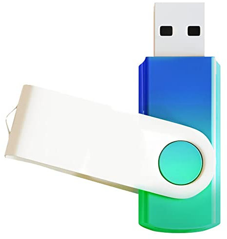 1 Pack Vert-Bleu 8 Go Clé USB Dégradée Couleur USB 2.0 Memory Stick Vente En Gros En Vrac Pivotant Design Thumb Drive pour Stockage de Données