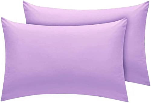 NIGHTZONE Pillowcase Pack of 2 Housewife Luxury Percale Pillowcase 50x75cm 100% Polycotton Plain Dyed Pillow Cases (50 x 75 cm, Lilac)