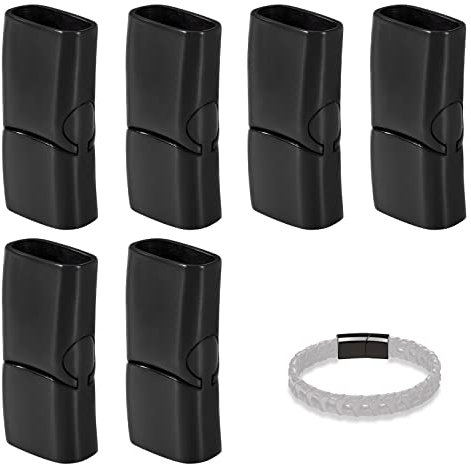 Armband Verschlüsse Magnetic Endkappen zur Schmuckherstellung in Edelstahl Rectangle für Lederseil Halskette Lederband Schnalle Bohrung: 12x6mm