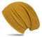 WANSSY® Damen Herren Unisex Uni Farbe Beanie Fashion schlicht ohne Muster Einheitshröße elastisch für M-XXL Kopfbedeckung Schutz vor der Sonne (Senf)