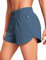 CRZ YOGA Damen Kurz Sporthose Laufhose High Waist Fitness Sport Shorts Kurze Hose mit Reißverschlusstasche Dunkelviolett blau 38