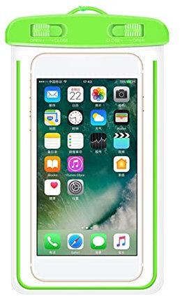 Kripyery Card Waterproof Pouch Underwater Filming Mobile Waterproof Bag Screen Green