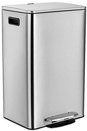 Poubelle d'intérieur Poubelle de cuisine Poubelle domestique de grande capacité en acier inoxydable Séparation sèche et humide Poubelle Poubelle (XL 30L)