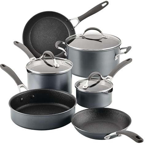 Circulon Scratch Defense Induction Hob Pan Set of 6 - Pots and Pans Sets Non Stick with Extreme Non Stick, Dishwasher & Oven Safe Cookware, Graphite Pewter Finish