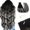 TESS Tape Extensions Echthaar #1BT1BPGREY Natürlich Schwarz Gemischt Silber Grau Echthaar Tape in Haarverlängerung Remy Human Hair Glatt 10 Stück 18(45cm)-25g