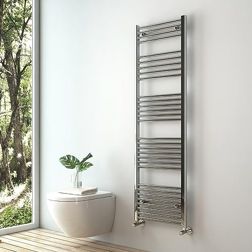 S'AFIELINA Towel Rail Radiator 1600 x 500 mm, Chrome Towel Radiator Heated Towel Rail Central Heating Radiator Designer Towel Radiator Modern Straight Ladder Bathroom Warmers