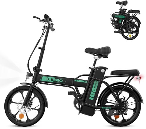 ELEKGO E Bike 16 Zoll Klappfahrrad 36V 8.4Ah Batterie Pendlerfahrrad, 250W Motor Stadtfahrrad, bis zu 35-70 KM Elektrofahrrad für Erwachsene