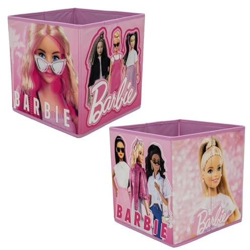 GAMER Officially Licensed Storage Boxes | 2 pack Foldable Storage Cubes Design | Perfect For Organising Children's Room, Kids Playroom (Barbie Inspire Design)