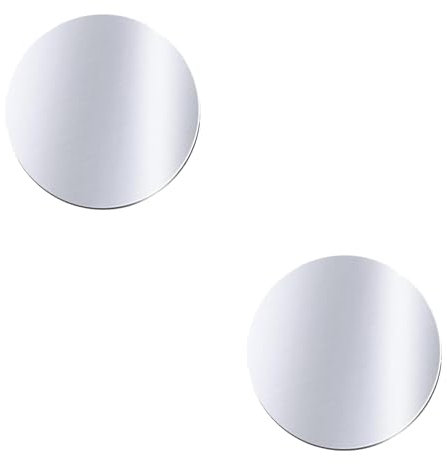 BOULTON Metal Plate for Magnetic Phone Holder – Pack of 2 | Thin Round and Rectangle Adhesive Metal Stickers | Car Mount Phone Magnet Sticker Sticky Pads