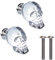 BE-TOOL Lot de 2 boutons de porte en forme de tête de mort en cristal avec vis, poignées transparentes pour commode, armoire, placard, meubles décoratifs