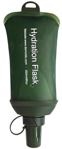 ZESION Grüne weiche Thermosflasche, TPU, faltbar, für Trinkrucksäcke/Laufwesten, Laufen, Wandern, Radfahren, Faltflasche, 250 ml