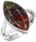 Jeweloporium 925 Silber Ringe für Damen Mehrfarbig Natürlich Drachenblut-Jaspis mit Stein Boho Silber Ringe Größe 54(17.2) Halloween Geschenk Handgefertigt Schmuck