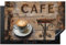 KitchenYeah© Herdabdeckplatte Einteilig Herdabdeckung Abdeckplatte für Ceranfeld Abdeckung Induktionskochfeld Aufrollbare Matte Cafe - Holz - Kaffee - Regale - 80x52 cm
