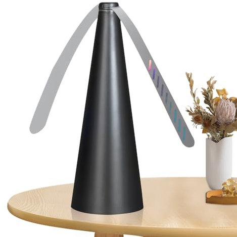 Udbrud Ventilateur Anti Mouche, Répulsif à Pales Multi-Insectes Ultra Silencieux Portable Electrique Chasse Mouche de Table pour Maison Dîner, Pique-Nique et Barbecue Exterieur/Interieur (Noir)