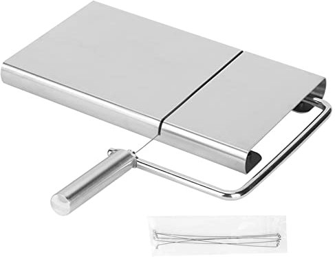 Akozon Premium Stainless Steel Cheese Ham Butter Cutter with Ergonomic Handle and Cutting Wire - Household Essential Kitchen Accessory - Ideal for Butter, Cheese, Bread, and More