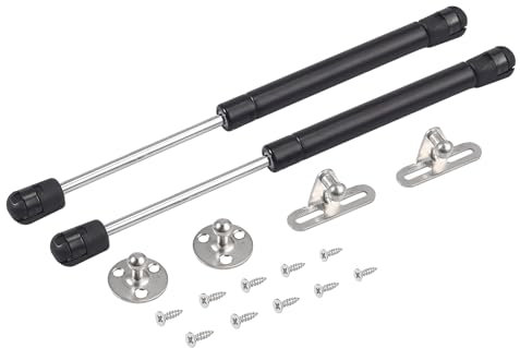 Bohner 120N Gas Struts, 2pcs Cabinet Door Hinges Lift Up Spring Flap Gas Strut Support Stay Bar Kitchen Cupboard Box Lift (Black)