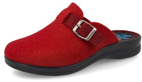 Fly Flot Damen Pantofole Donna in Pet Riciclato Con Fibbia Regolabile E Scritta, Sottopiede in PannoSchiebe-Sandalen