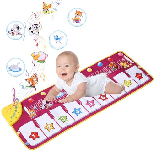 Klaviermatte Tanzmatte für Kinder Piano Matte Baby Spielzeug ab 1 Jahr Tanzmatte Klaviermatte, kinderspielzeug ab 1 2 3 4 Jahr Mädchen, Geschenk Mädchen Junge Weihnachts Geburtstag