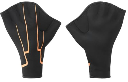 PATIKIL Gants de Natation Palmés Fitness de l'eau XL Gris/Orange