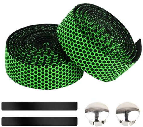 MOCNT Fahrrad Lenkerbänder PU Eva Radfahren Rennrad Lenkerband Cycling Rennrad Band Rutschfestes Komfortabel Griffband Klebeband Stoßdämpfend Lenkergriffband Grün