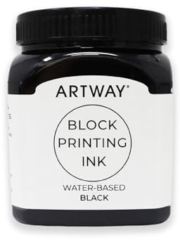 Artway Premium Blockdrucktinte - 250ml - Schwarz -Ideal für Relief, Block und Linoldrucke