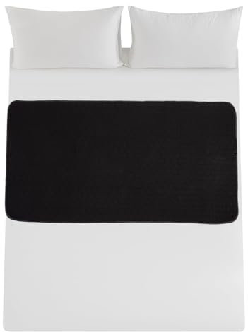 RIQINXIN Wasserdicht Wickelunterlage für Erwachsene Saugfähige Waschbar Betteinlagen Inkontinenz Inkontinenzunterlage für Betten Wiederverwendbare Unterlage Schwarz, 89x152cm Pack of 2