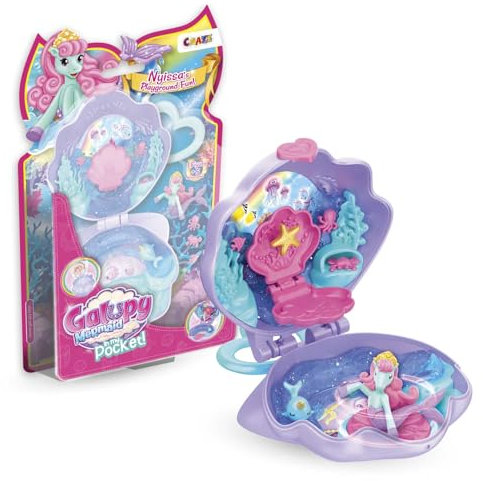 Galupy Mermaid In My Pocket - 1x Einhorn Figur mit Meerjungfrauenflosse , klappbares Mini-Spielset mit Einhornfigur - Einhorn Spielzeug Mädchen