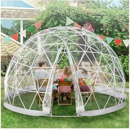 LSHFYV Gartenkuppel-Blasenzelt-Hausraum, 12x7ft Bubble Zelt,Garten Outdoor Clear Dome Shelter, PVC-Transparentes Blasen-Haus-Kuppel-Haus, Cabin Bubble Tent Für Familien-Hinterhof-Partys Im Freien