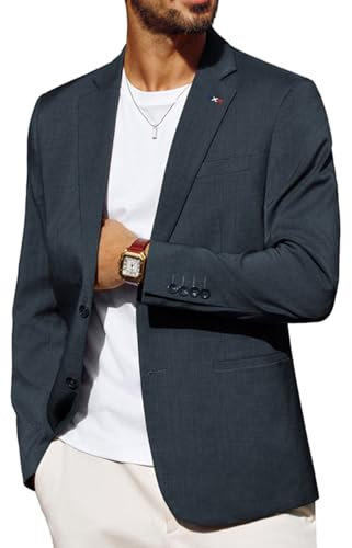 PJ PAUL JONES Sakkos für Herren Sportlich Modern Freizeit Blazer Regular Fit Business Anzugjacken mit 2 Knöpfe (L, Dunkelblau)