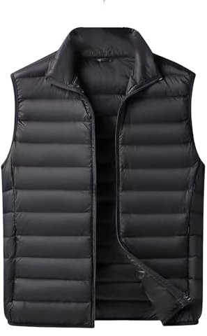 biJerou & Strumpfhalter Sleeveless Jacket Outerwear Winter Outdoor Warm Puffy Water (Black, XXXL)