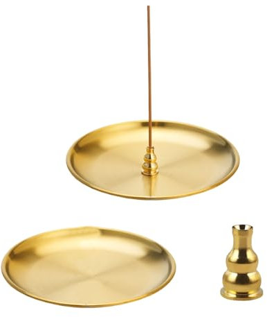 SIRLOMU 1 Pièce Porte-Encens en Laiton Support d'Encens pour Intérieur (5,51 Pouces Attrape-Cendres)