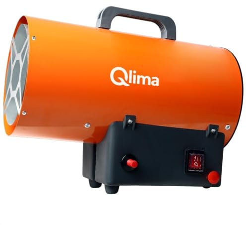 Qlima GFA1010 - Calentador de estufa de gas de aire forzado, termoventilador industrial de alta potencia, de butano o propano, encendido rápido, generador de calor instantáneo con ventilador 10 kW