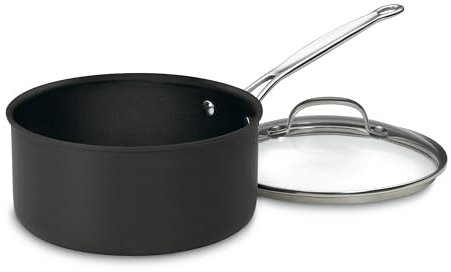 Cuisinart Cacerola y tapa Chef's Classic PURELYCERAMIC™ de 4 cuartos de galón antiadherente sin PFAS anodizado duro, 6194C-20