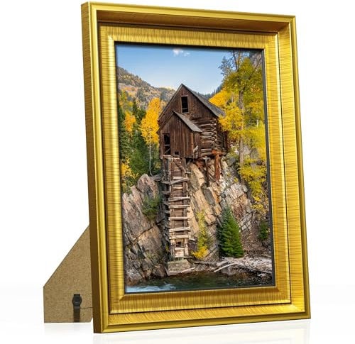 Tinkeps A4 Vintage Gold Picture Frame, Polystyrene and Plexiglass, A4 Frame for A4 Prints, Photos, and Posters, Wall Mountable - A4(21x29.7cm) Photo Frame