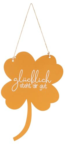 Schild Kleeblatt Glücklich steht dir Gartendeko Türschild Edelrost Wandbild Rostdeko Deko Rost Gartenschild Geschenkidee