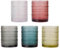 TRESV Set de 5 Vasos Colores o Transparente, Vaso de Cristal agua de 350 ml, Vaso de Agua y Bebidas, Aptos para Lavavajillas (5 colores)