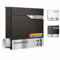 AL Briefkasten Systeme Laser-Line 1er personalisiert mit Namen + Hausnummer - Postkasten DB 703 Eisenglimmer modern mit Zeitungsfach Gravur und Absenkautomatik Wandbriefkasten Zaunbriefkasten