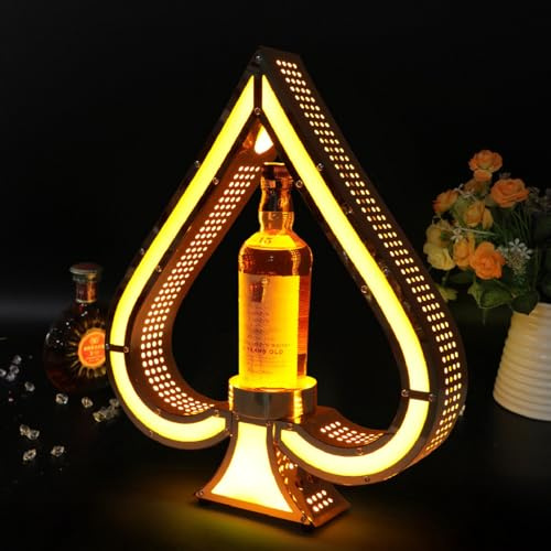 Sushangmao Led Lighted Liquor Bottle Display Shelf,Ace Of Spades Champagne Vip Bottle Presenter,7+1 Dynamic Light Show,Champagne Bottle Display Stands,For Bar/Private Bottle Presenterparty Led